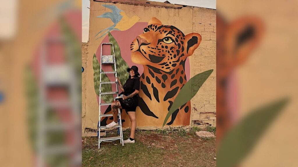 mural de grafitte do jardim urbano