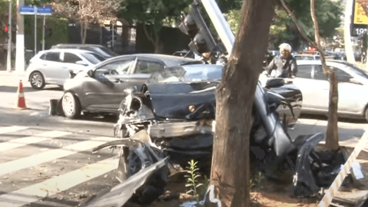 Bia Miranda e Gato Preto sofrem acidente de carro 
