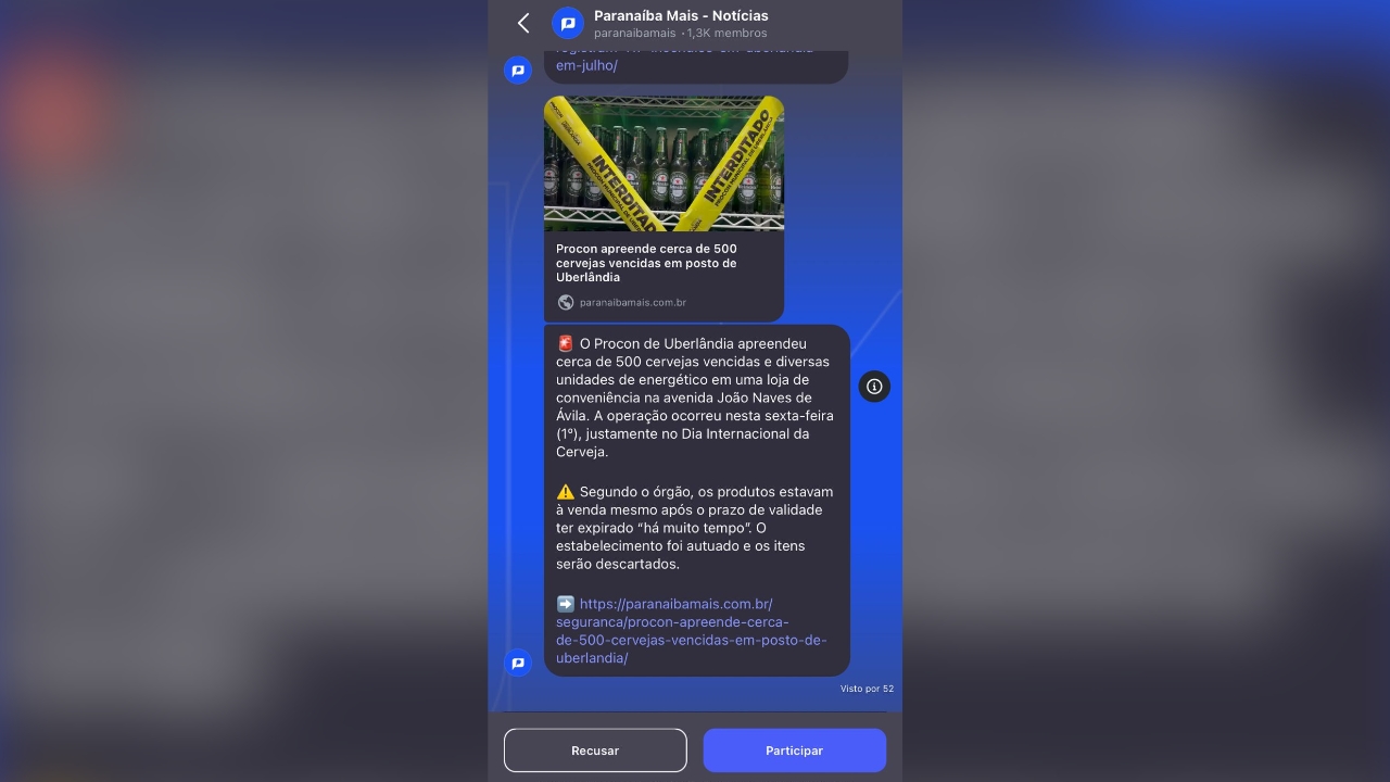 Canal do Instagram Canal do Instagram