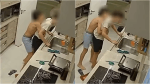Menino salvando primo engasgado em Fortaleza (CE)