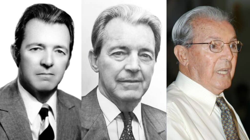 Foto montagem com três imagens de Virgílio Galassi em anos diferentes