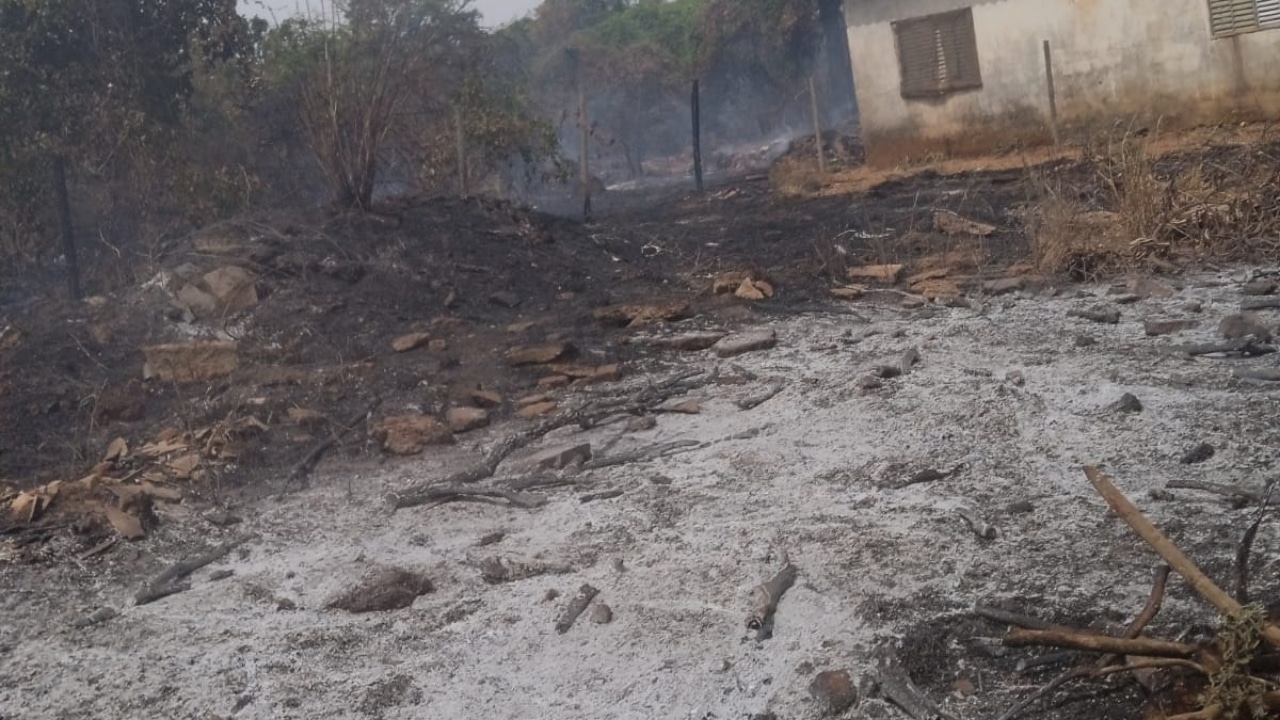 area queimada pelo incêndio