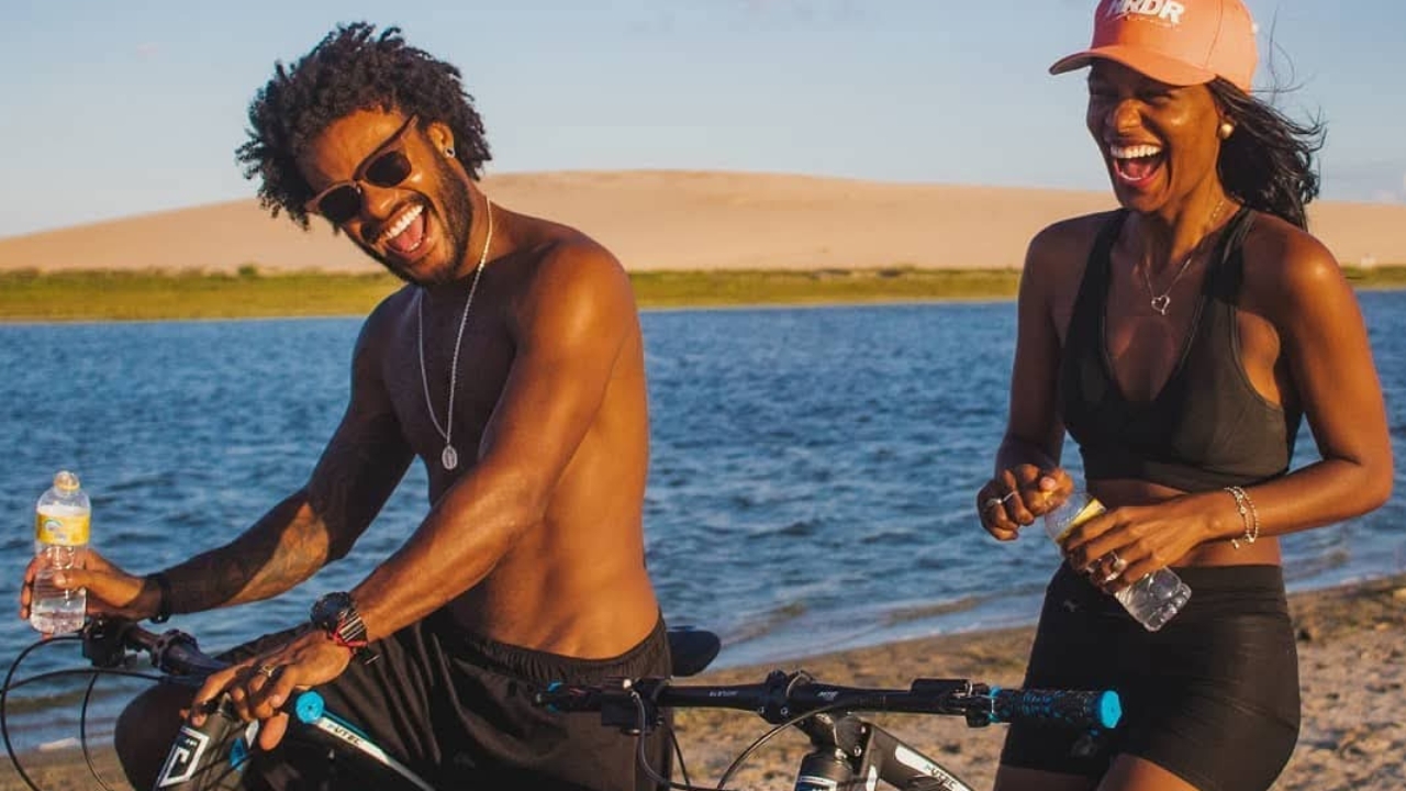 O atleta de kitesurf de Uberlândia e sua irmã Dayane Cipriano O atleta de kitesurf de Uberlândia e sua irmã Dayane Cipriano