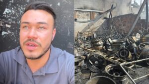 Dono de loja destruída por incêndio em Uberlândia desabafa: “Difícil ver o sonho queimando”