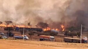 Incêndio na área industrial de Uberlândia