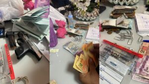 Dinheiro e armas foram apreendidos pelas equipes durante as buscas da terceira fase da Operação Seth