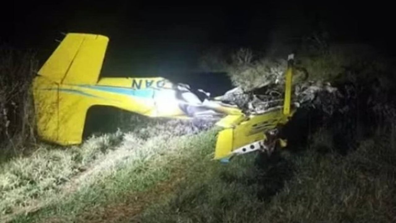 Imagem da avião que caiu no Pantanal