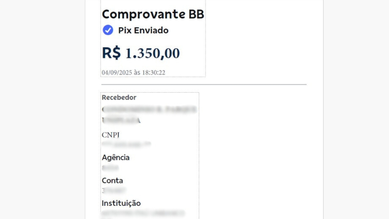 comprovante síndico multa moradores