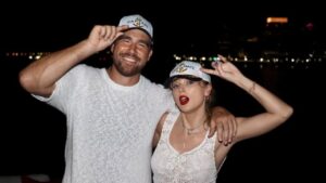 Taylor Swift no Brasil para assistir jogo do noivo