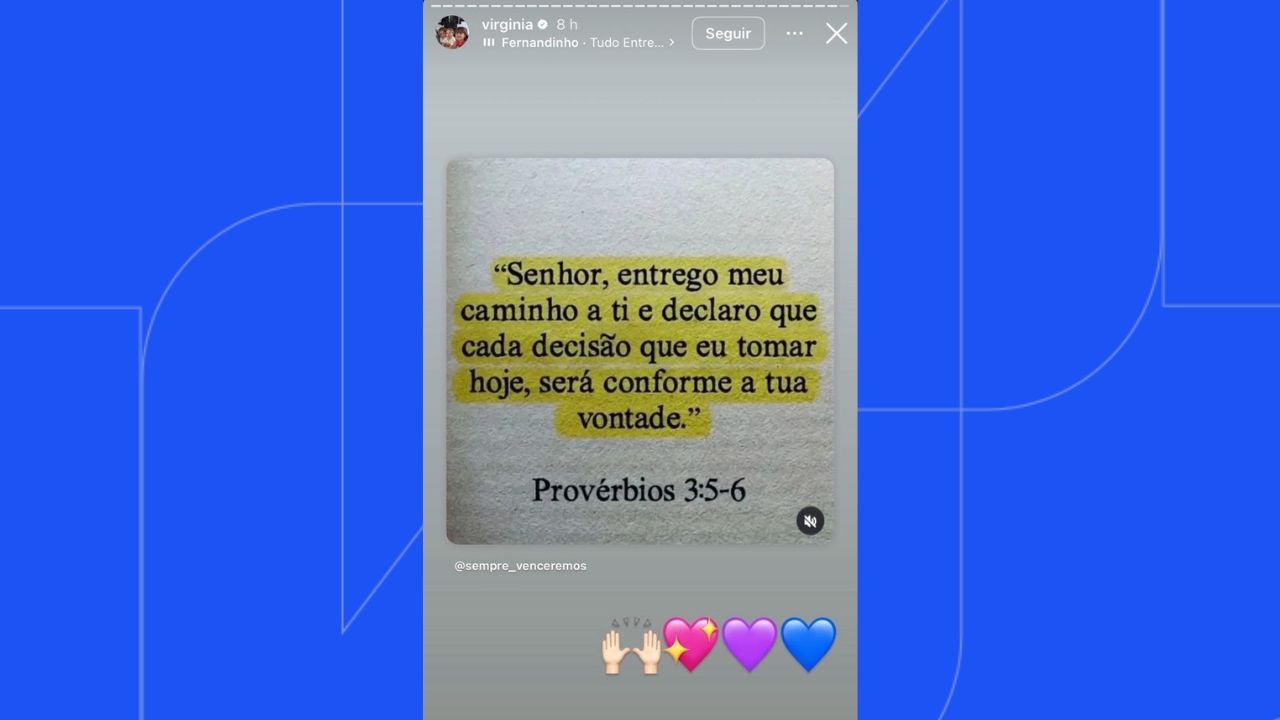 Storie publicado por Virgínia nas redes Storie publicado por Virgínia nas redes