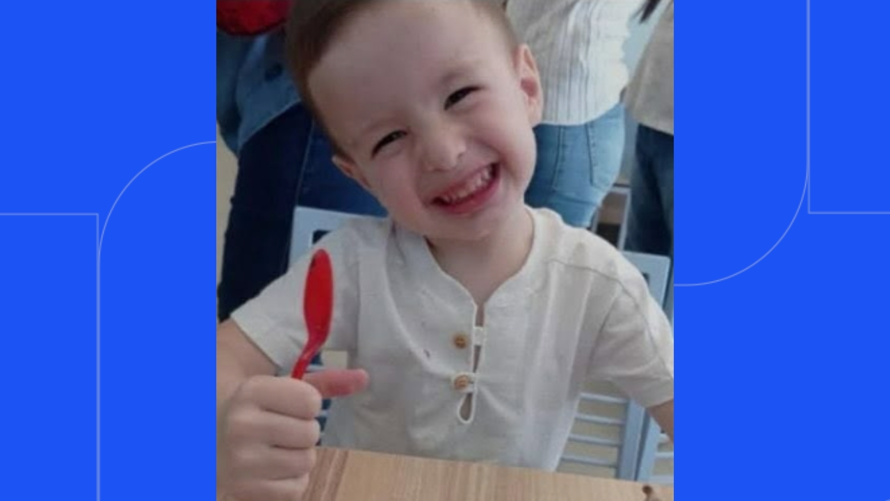 Gabriel Oliveira Franco, vítima de acidente de trânsito. A criança, de 4 anos, foi atingida por ônibus em Araxá