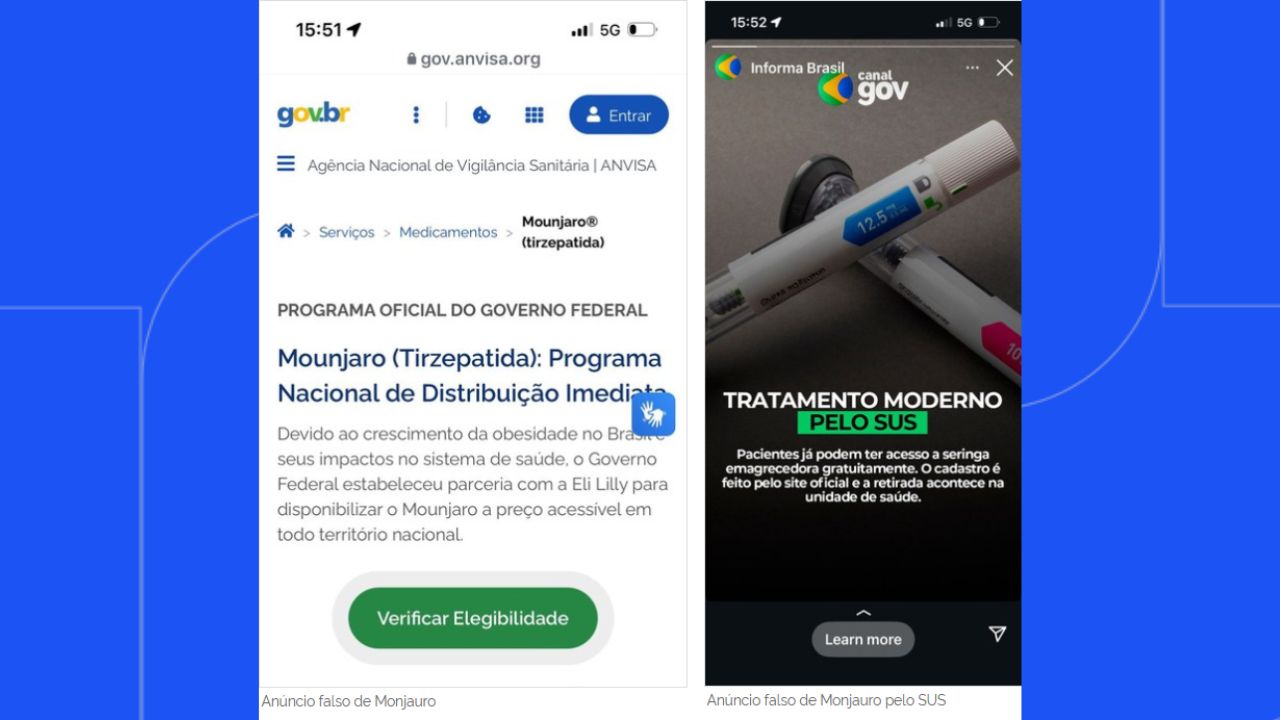 Veja exemplos de anúncios falsos de canetas emagrecedoras