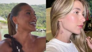 Imagens mostram lado direito do pescoço de Virginia, no qual ela possui a tatuagem com o nome de Zé Felipe