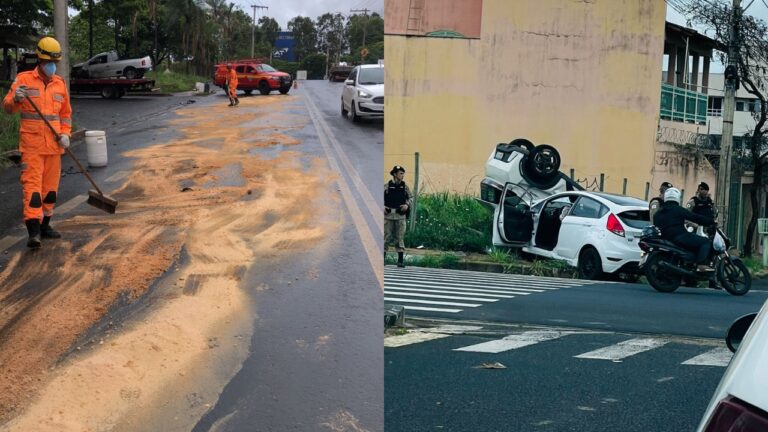 Dois acidentes em Uberlândia nesta terça-feira