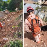 Bombeiros de Uberaba atuando em Juiz de Fora, após fortes chuvas na Zona da Mata Mineira