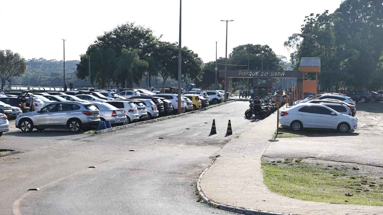 reforma do estacionamento do Parque do Sabiá