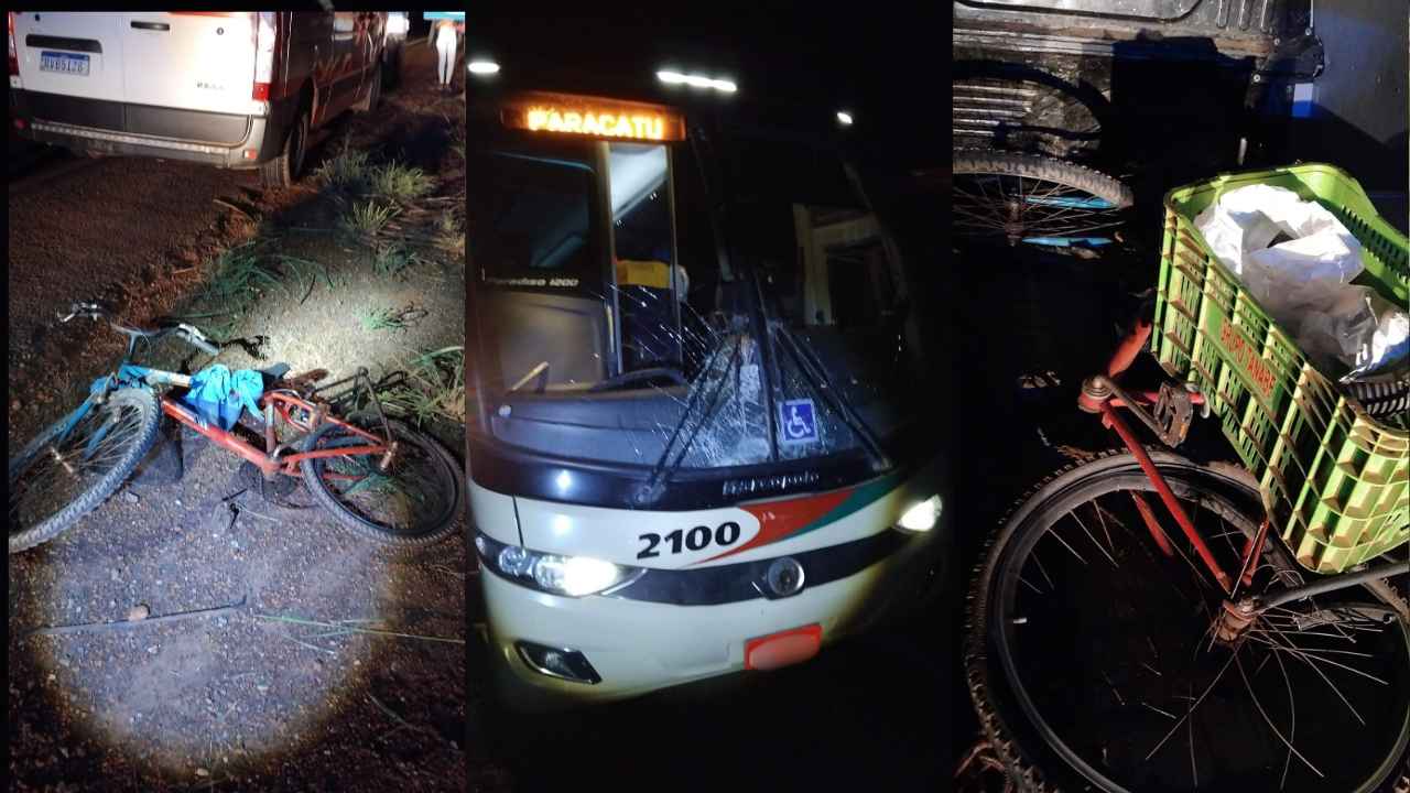 Ciclista morre após ser atingido por ônibus Ciclista morre após ser atingido por ônibus