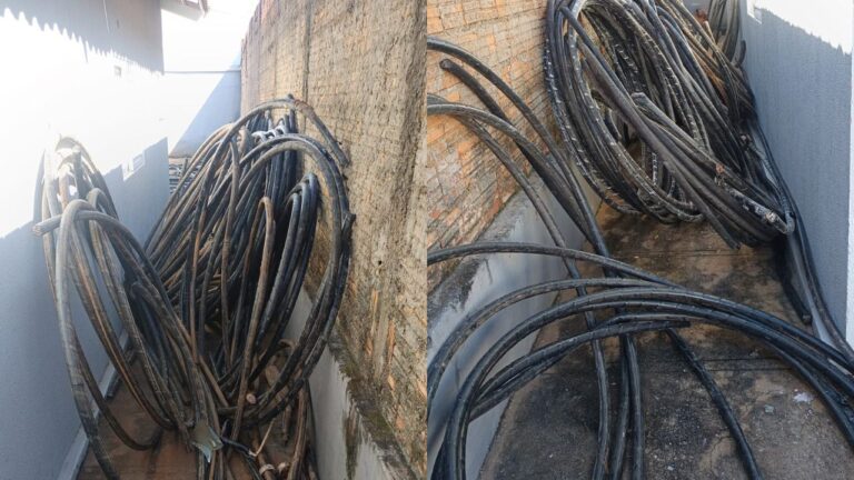 1 tonelada de fios furtados em Uberaba