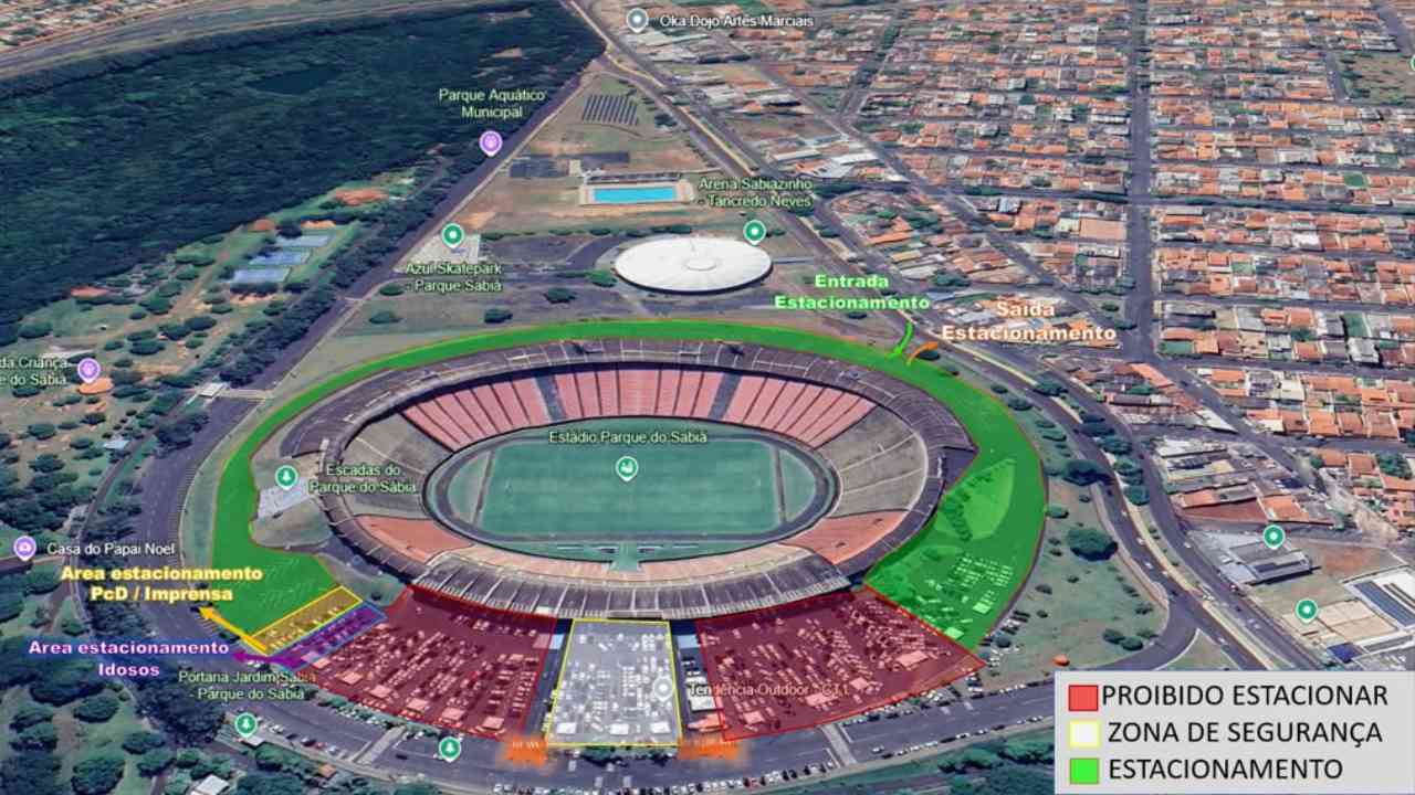 Estacionamento do Parque do Sabiá para o jogo do Uberlândia (verdão) no Brasileiro série D