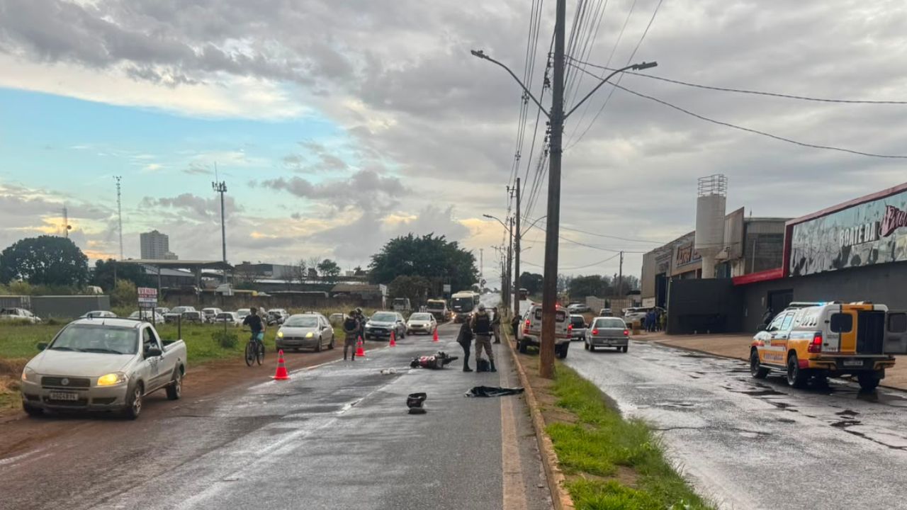 local em que Motociclista morreu após batida com caminhão