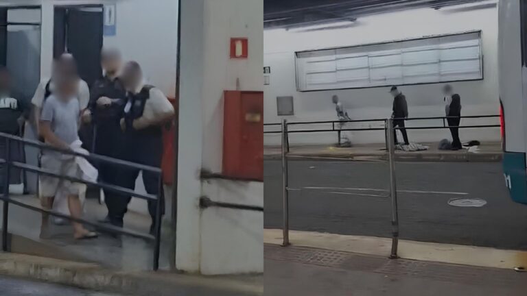 transporte municipal de Uberlândia, ônibus parado no Terminal Central após briga de casal