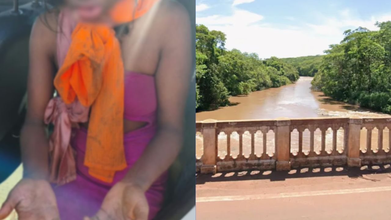 Mulher jogada de ponte Mulher jogada de ponte