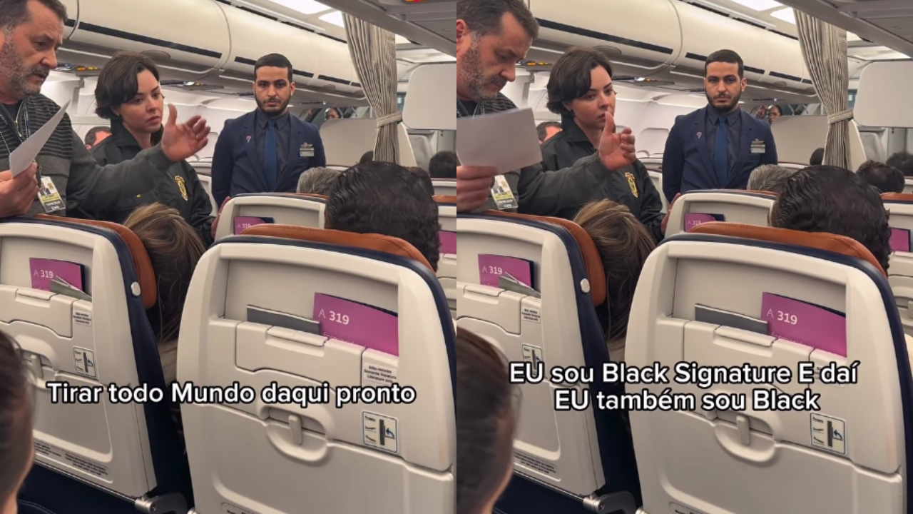 passageiro confusão em voo