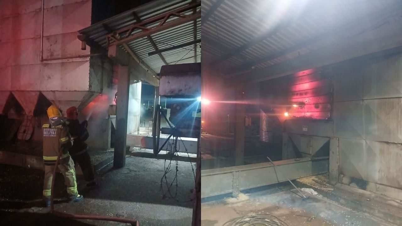 Incêndio em secador de grãos queima 80 toneladas em Uberaba