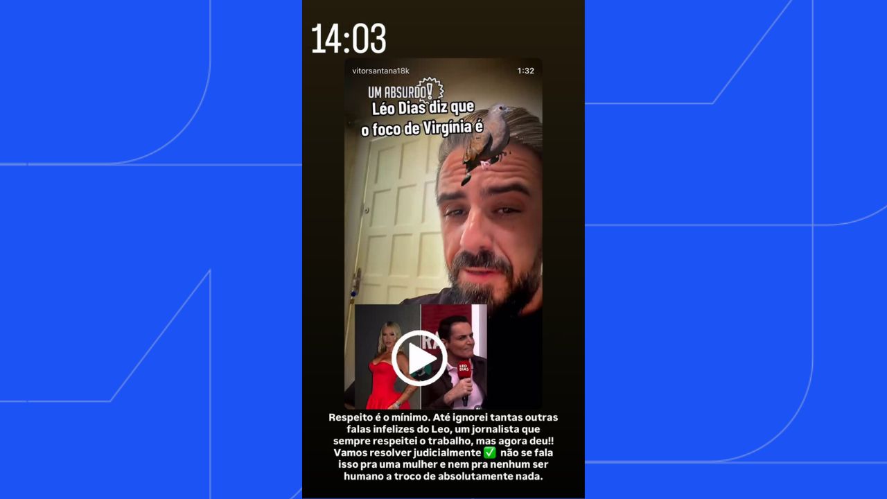 publicação em que a virginia ameaça processar o leo dias