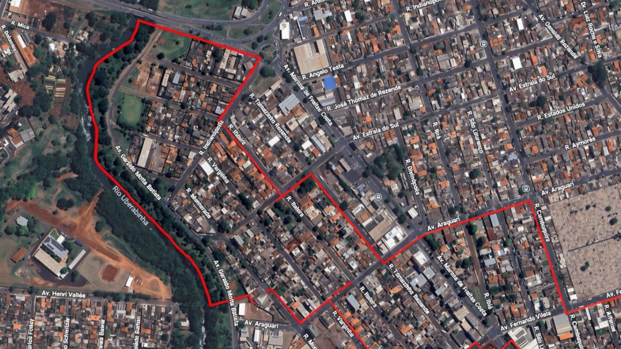 print de parte do bairro danel fonseca onde manutenção pode afetar outras bairros de uberlândia