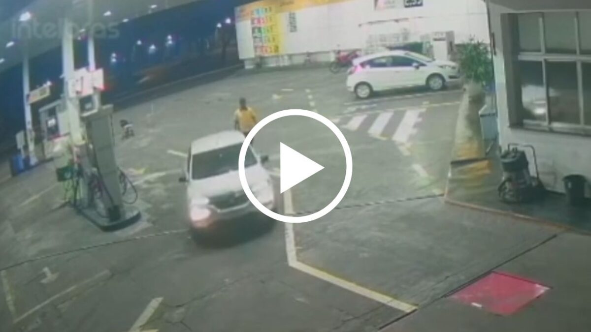 motorista abastece carro e foge
