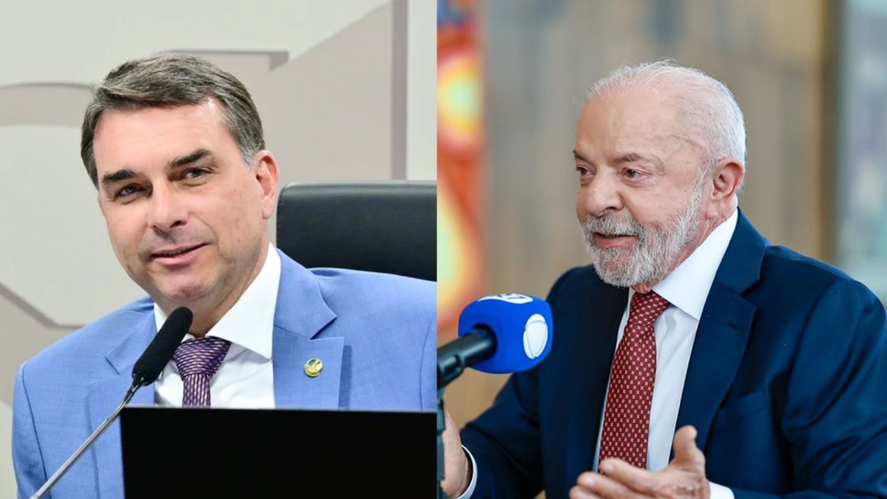 Lula e Flávio Bolsonaro Lula e Flávio Bolsonaro