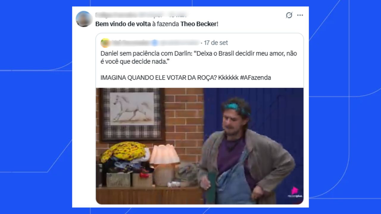 somentário no twitter sobre a fazenda