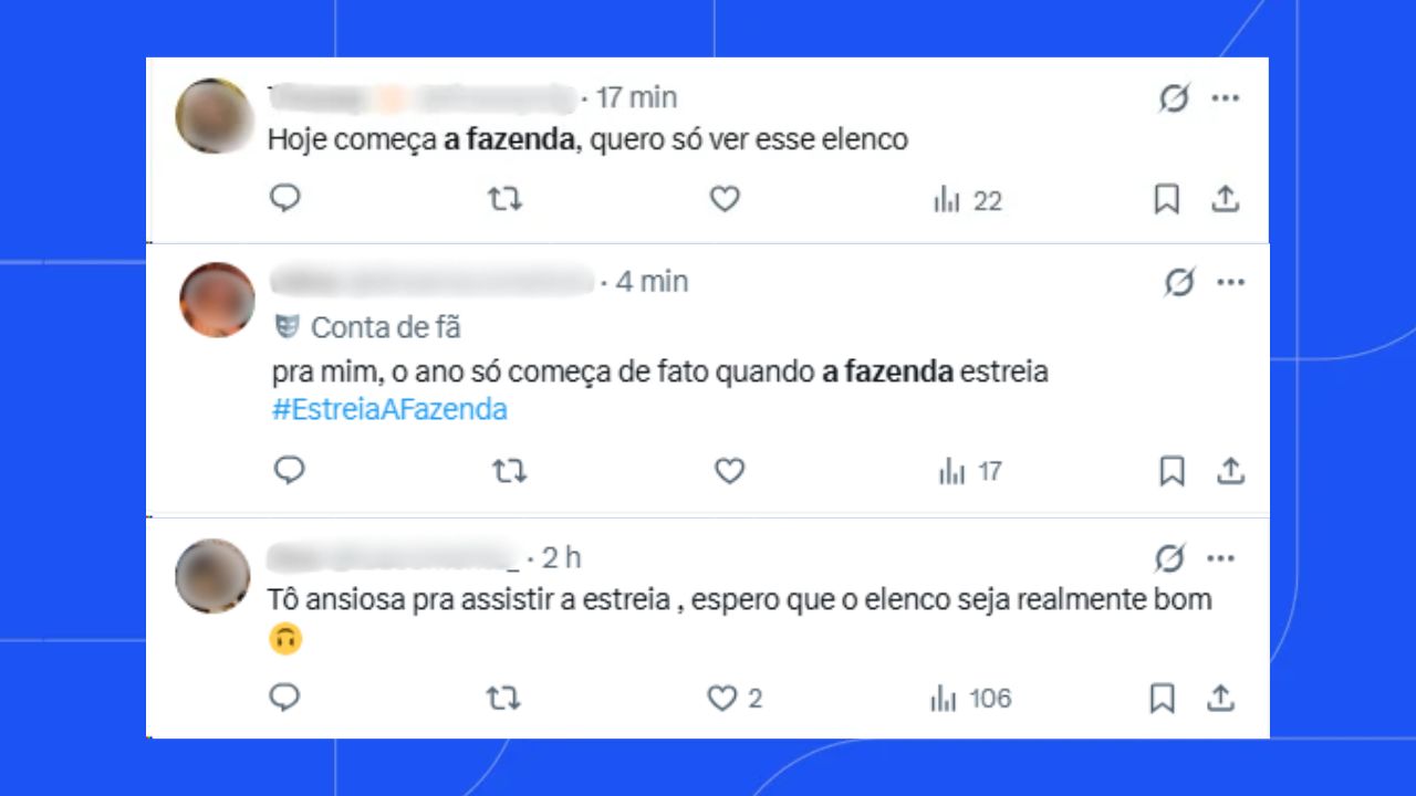 internautas falando sobre a fazenda 18 no x (twitter)