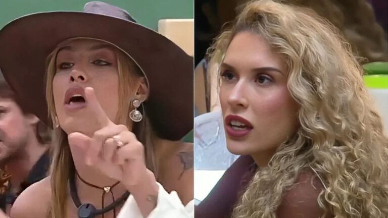Fran Almeida e Stephanie Gomes discutiram após a dinâmica de apontamento — Crédito: Reprodução/Record