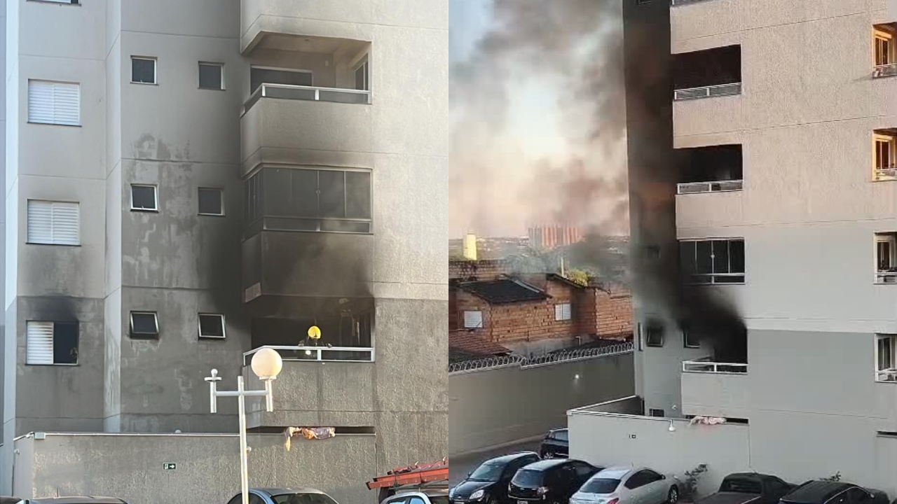 Incêndio em Uberlândia destrói apartamento no Chácaras Tubalina