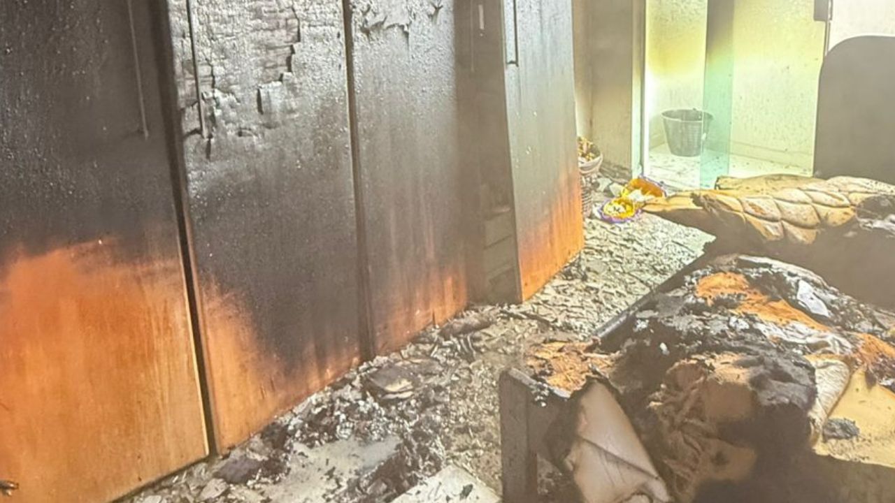 Incêndio atingiu um quarto Incêndio atingiu um quarto