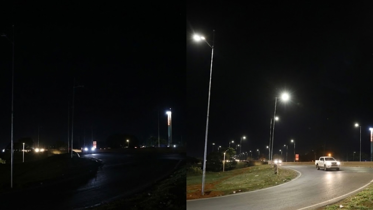 Nova iluminação da BR-050 em Uberlândia tem 134 luminárias de LED