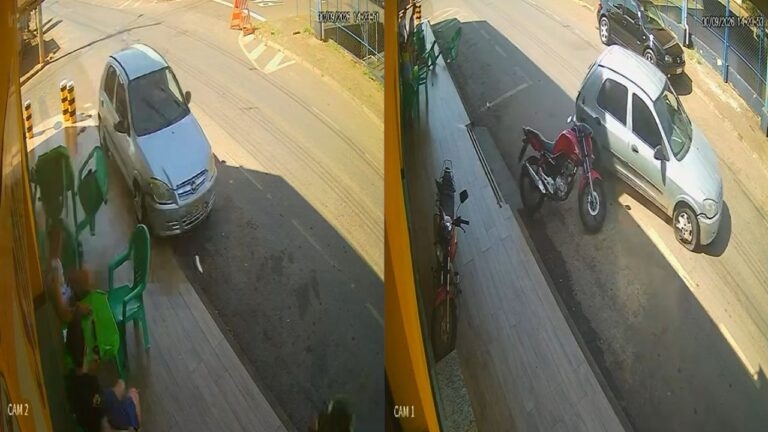 camera flagra motorista invadindo pamonharia em patos de minas