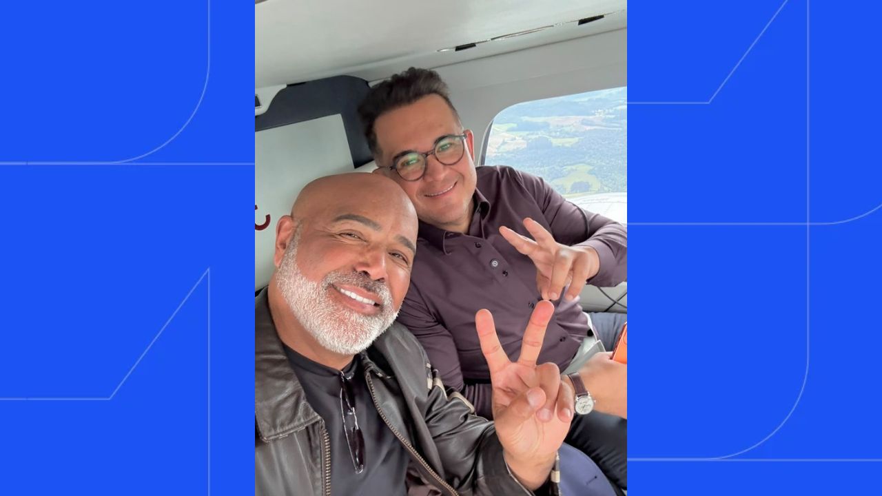 Cantor Rick e o empresário Bruno avelar, vítimas de acidente de helicóptero em Santa Catarina