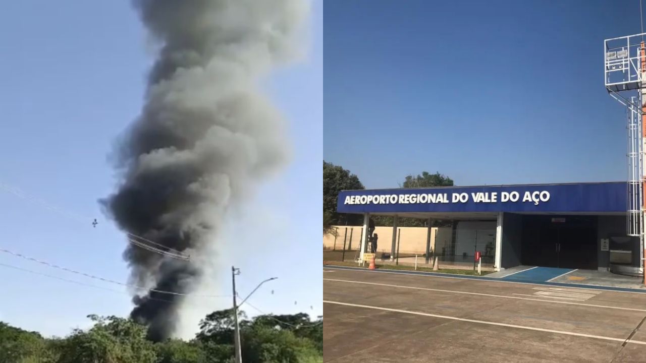 Aeroporto Regional do Vale do Aço, próximo de onde avião da polícia militar caiu