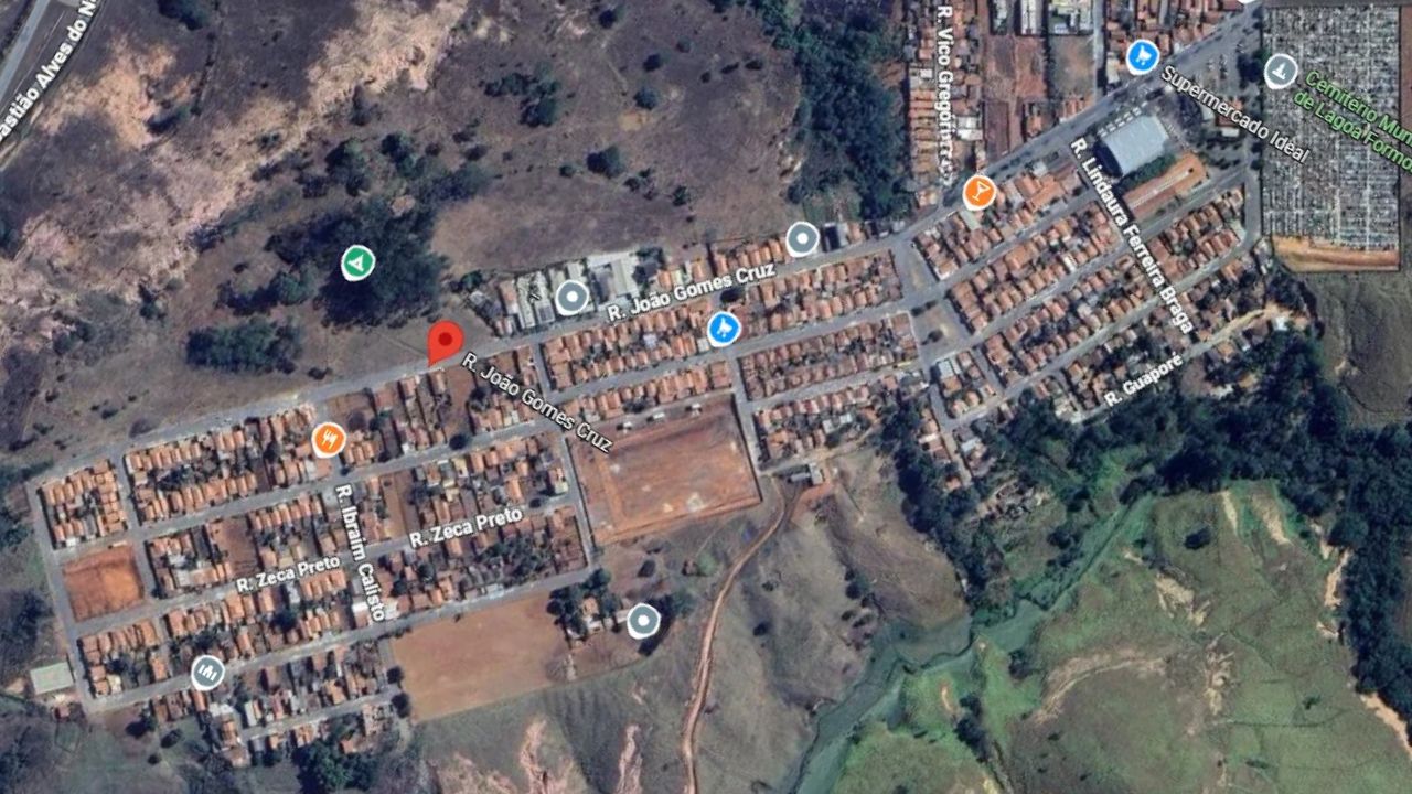 Rua João Gomez Cruz, em Lagoa Formosa, onnde homem foi baleado em bar