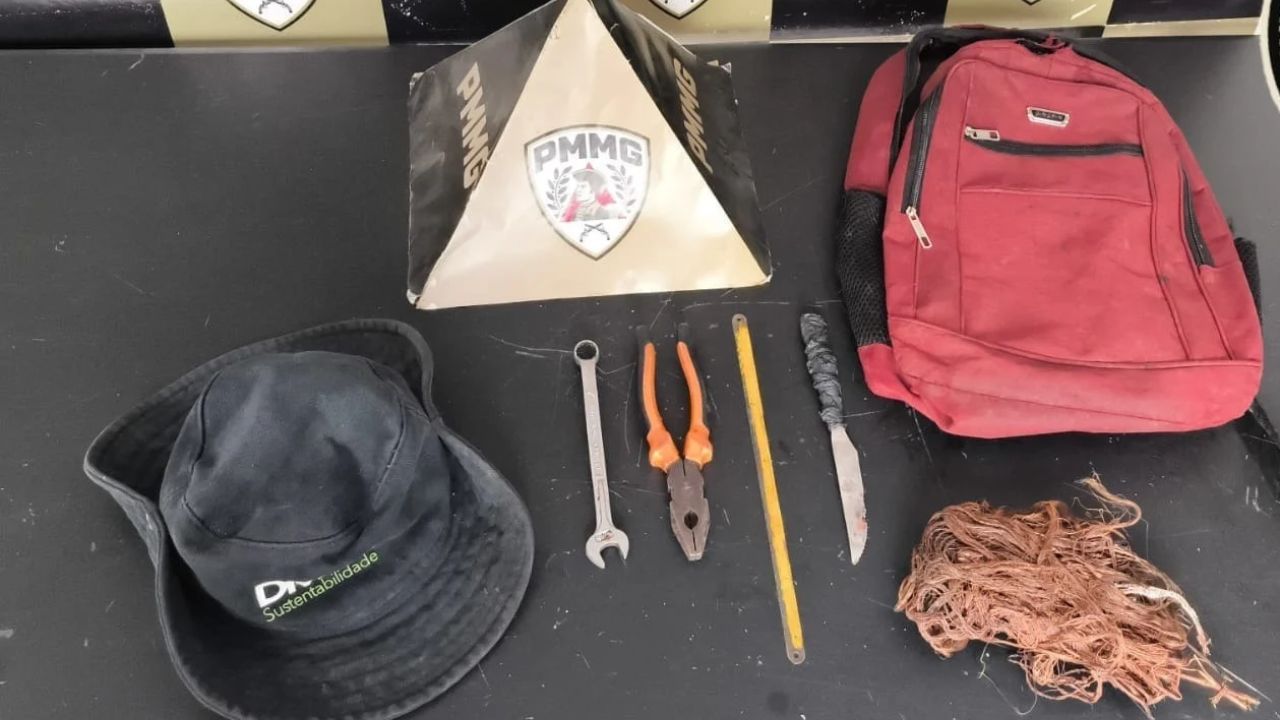 itens apreendidos com suspeito de crime