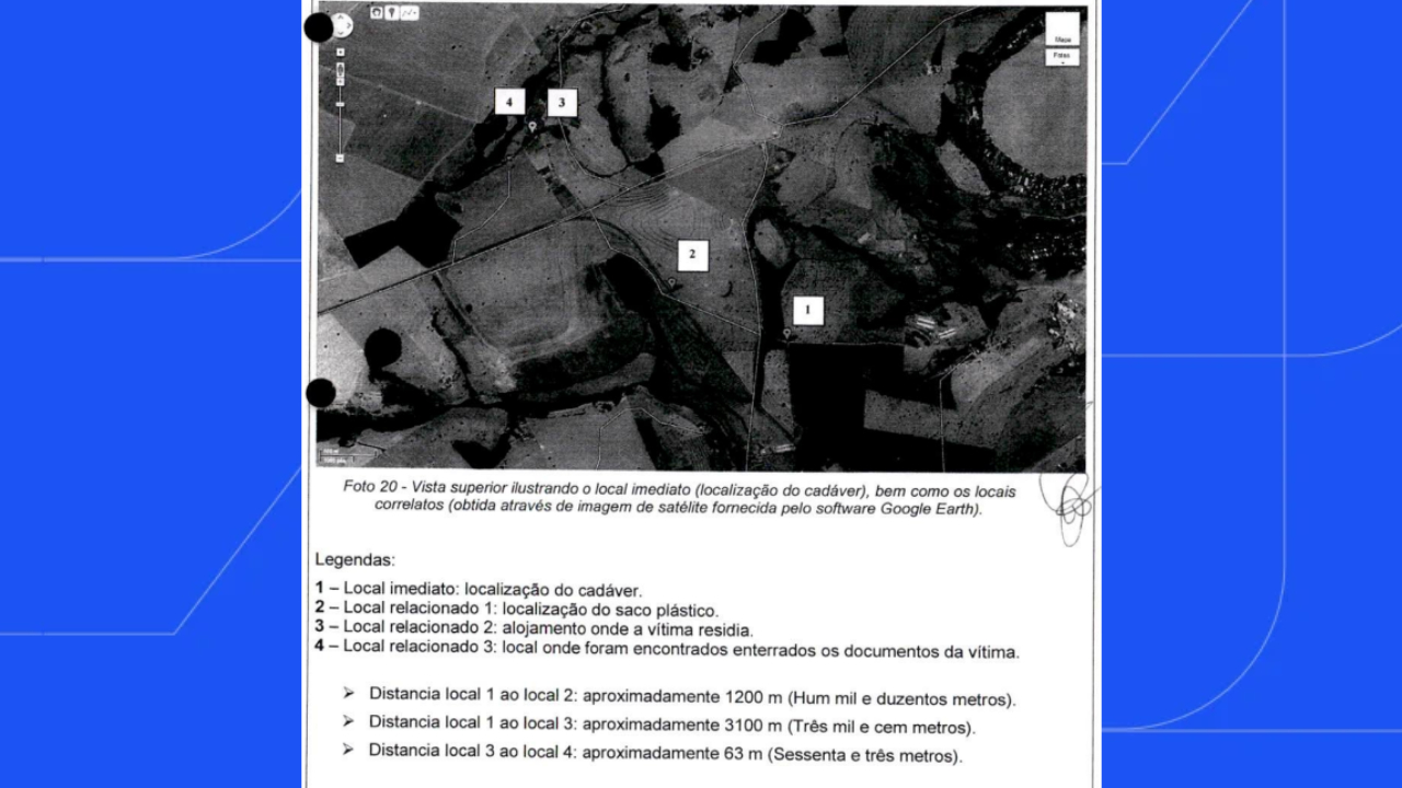 Mapa indica a região onde ocorreu o homicídio