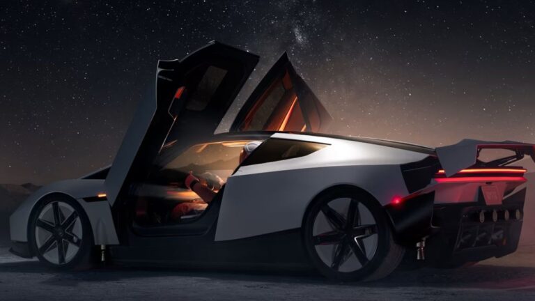 ovo carro da Tesla, o Roadster, apresentado em demonstração com propulsores de gás frio e desperta críticas