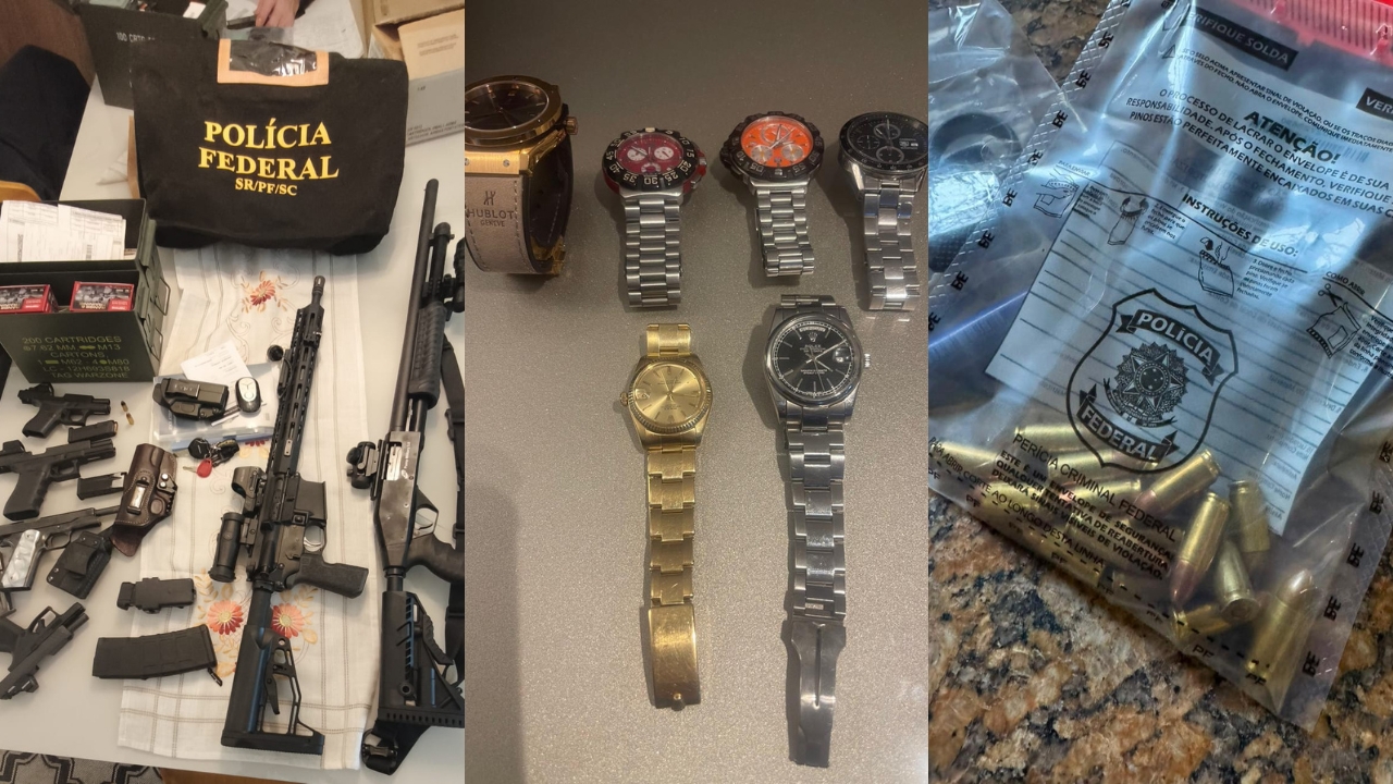 Operação Bifronte apreendeu relógios, armas e munições Operação Bifronte apreendeu relógios, armas e munições