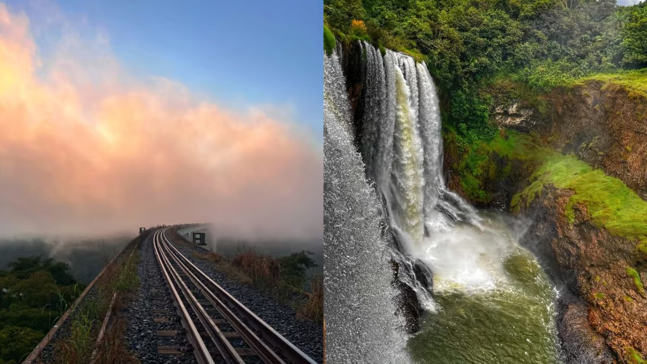 Pontilhão de Araguari e Cachoeira da Fumaça, em Nova Ponte