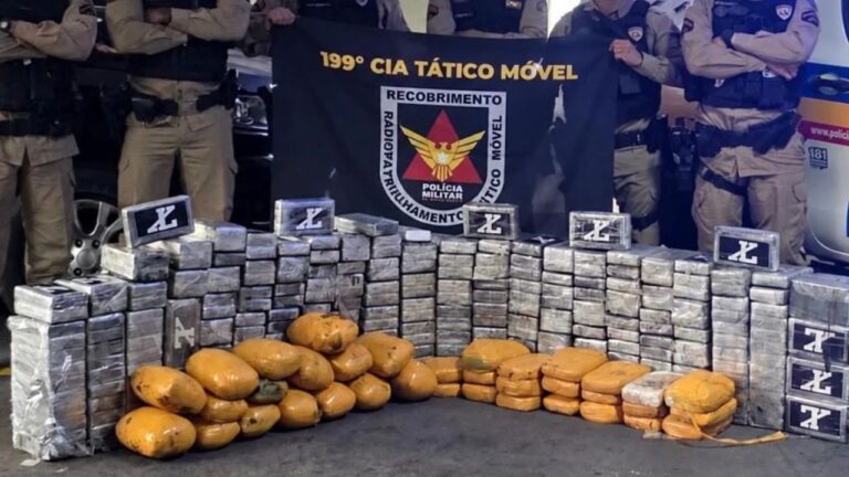 drogas encontradas com caminhoneiro preso na MGC-497